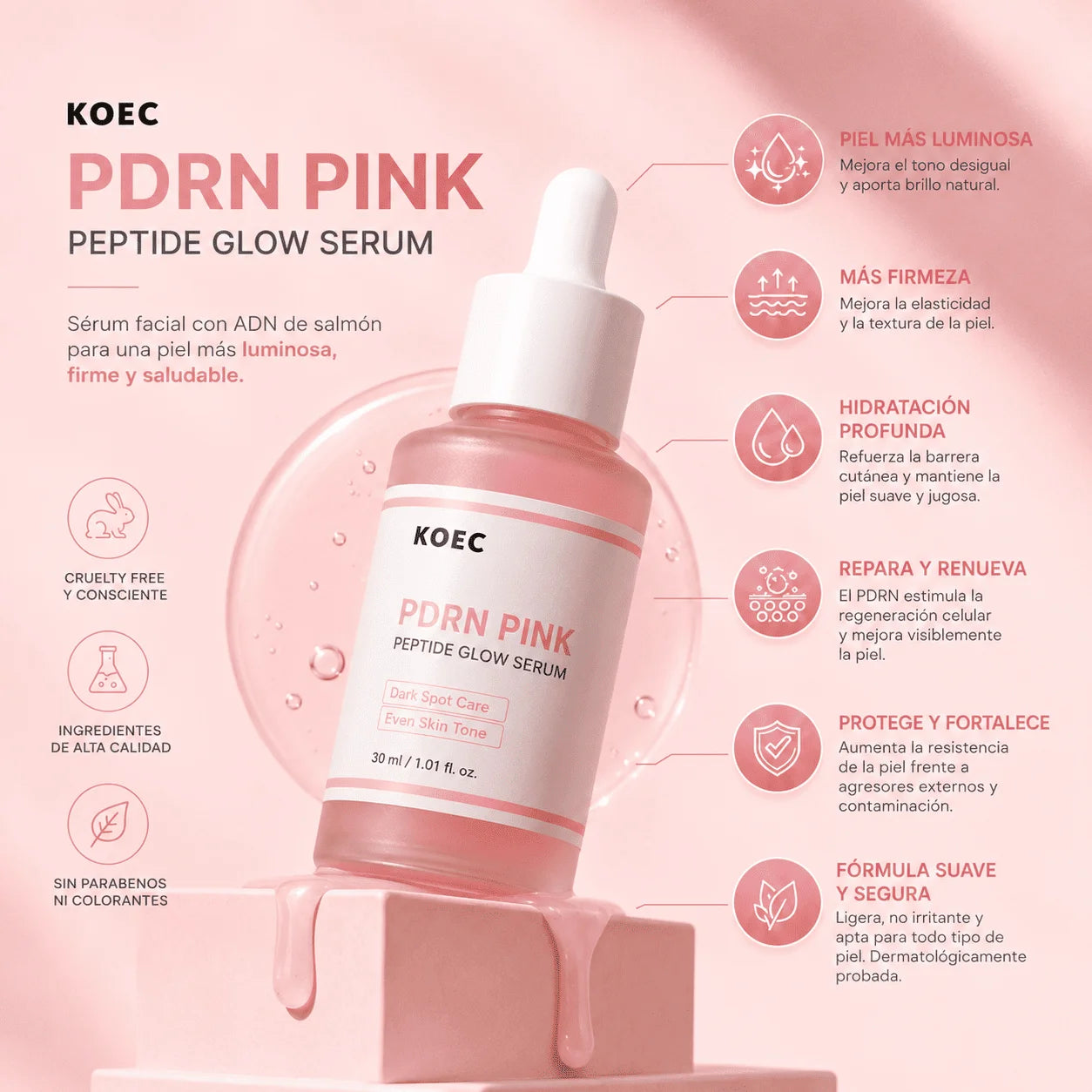Sérum Antiarrugas PDRN Pink Peptide – 30 ml